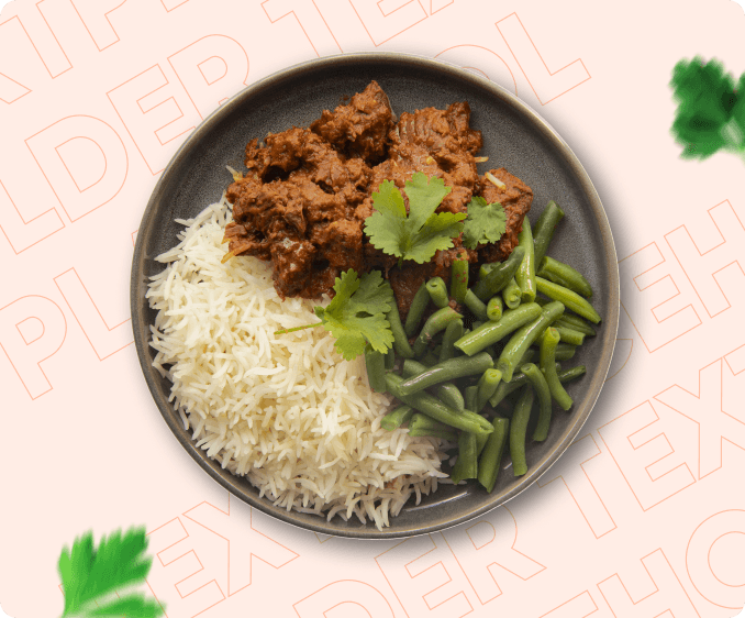 Spiermassa - Rendang - Kokos Rijst – Sperziebonen