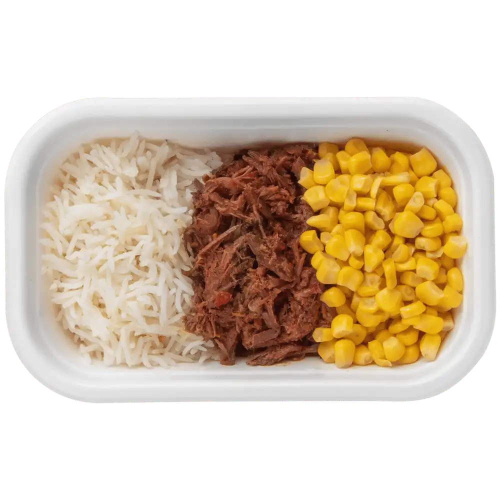 Spiermassa - Pulled beef - Rijst – Mais. thumbnail 3