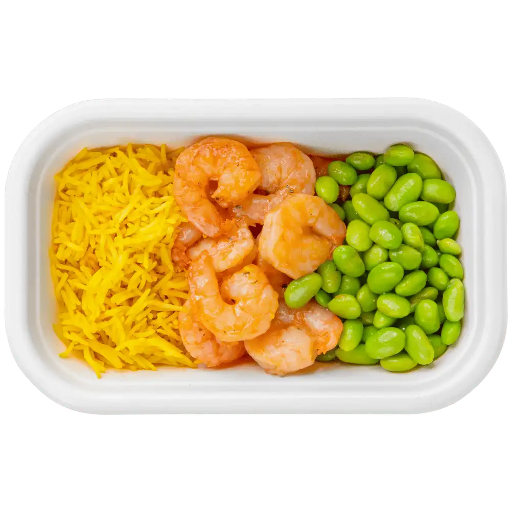 Spiermassa - Cajun Garnalen - Gele rijst - Edamame Beans thumbnail 3