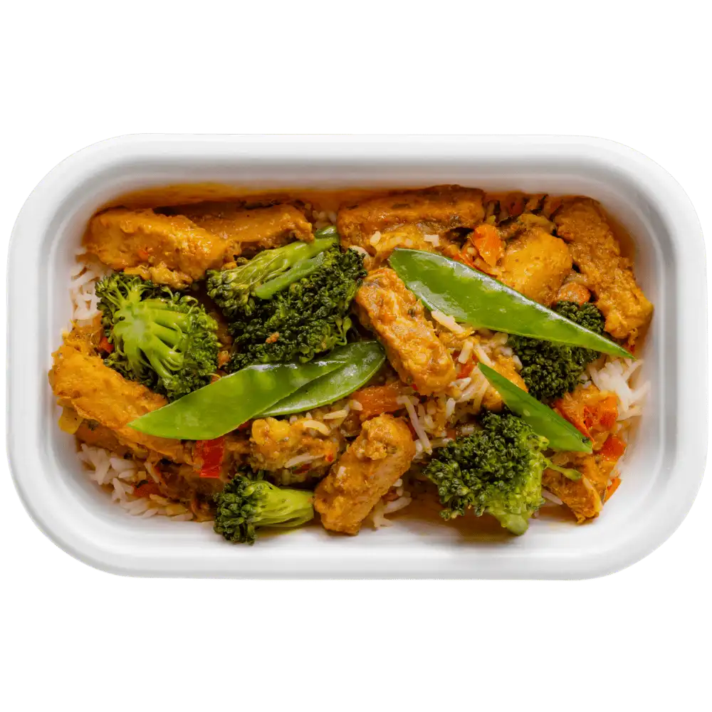 Spiermassa - Vegan gele Curry - basmati rijst thumbnail 3